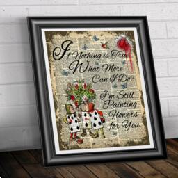 Alice in Wonderland Art Print, Painting Roses, Antique Dictionary Page - thumbnail 2