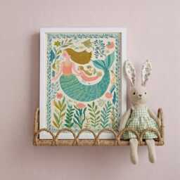 Mermaid Nursery Wall Art Print - Whimsical Illustration For Children's Room - thumbnail 2