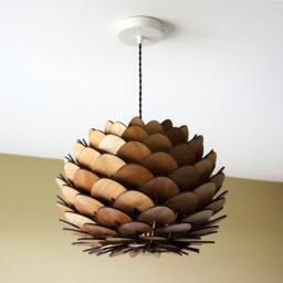 40cm Designer Wooden Pendant Light - thumbnail 1