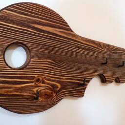 Wood Key Large Decorative Key Organizer Rustic Holder Hooks Wood Wall Hook - thumbnail 2