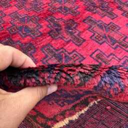 6x9 Afghan Khal Mohammadi Hand-Knotted Wool Rug, Deep Red Tribal Geometric Carpet, Traditional Oriental Area Rug For Living Room, Office - thumbnail 4