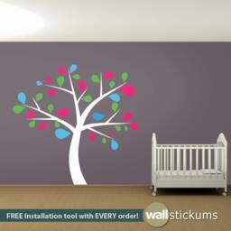 Tree With Birds Wall Decal Removable Vinyl Nursery Decor - thumbnail 1