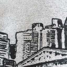 Akron Ohio City Blanket - Woven Throw Gift, Black & White Skyline Art, Fun Home Decor, Cozy Soft Gift - thumbnail 3