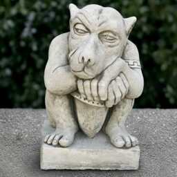 Gothic Gargoyle Sculpture Concrete Monster Statue Cement Demon Ornament Handmade Decoration Monster Lover Gift Front Door Art - thumbnail 1