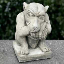Gothic Gargoyle Sculpture Concrete Monster Statue Cement Demon Ornament Handmade Decoration Monster Lover Gift Front Door Art - thumbnail 3