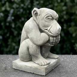 Gothic Gargoyle Sculpture Concrete Monster Statue Cement Demon Ornament Handmade Decoration Monster Lover Gift Front Door Art - thumbnail 2
