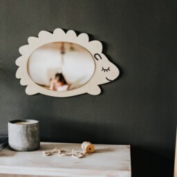Handcrafted Wooden Kids Mirror, Shatterproof Organic Glass - thumbnail 4