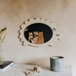 Handcrafted Wooden Kids Mirror, Shatterproof Organic Glass - thumbnail 2