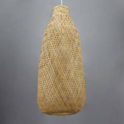 Rustic Bamboo Pendant Light Teardrop Woven Lamp Shade - thumbnail 2