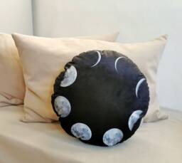 Moon Phase Velvet Pillow, Witchy Cosmic Cushion, Gift For Celestial Home Decor, Moon Lovers, & Cozy Cosmic Vibes in Any Space