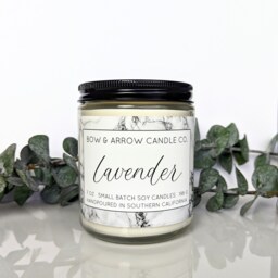 Natural Soy Candle Lavender Scented - 7 Oz Jar Floral Gift Idea For Her Under 20 - thumbnail 2