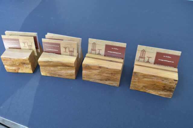 Set Of Live Edge Sitka Spruce Business Card Display Holders - image 1