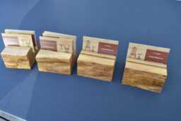 Set Of Live Edge Sitka Spruce Business Card Display Holders