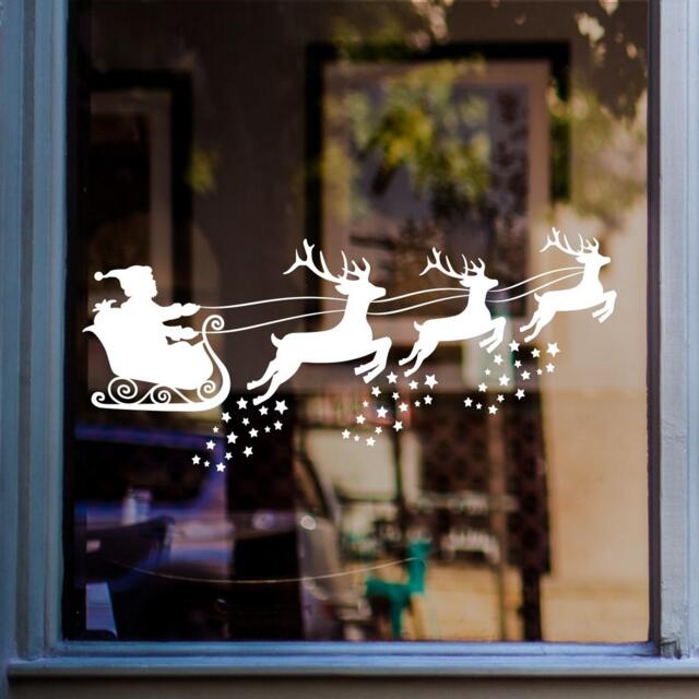 Sleigh Shop Window Sticker Xmas Home Decoration Christmas Decal - image 1