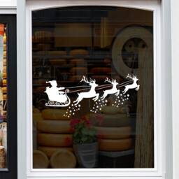 Sleigh Shop Window Sticker Xmas Home Decoration Christmas Decal - thumbnail 3