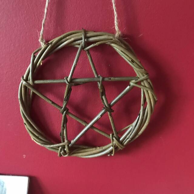 Willow Pentagram, Willow Wreath, Star, Wall Hanging, 9 Th Wedding Anniversary, Eco Friendly, Witch Gifts - image 1