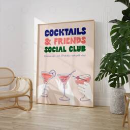Cocktail Social Club Print Hand-Drawn Illustration Wall Art - thumbnail 2