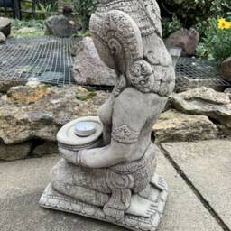 Stone Garden Praying Geisha Buddha Girl Candle Holder Statue Ornament - thumbnail 2