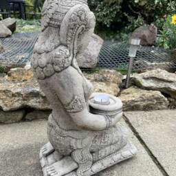 Stone Garden Praying Geisha Buddha Girl Candle Holder Statue Ornament - thumbnail 3