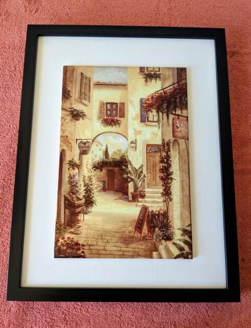 "Italian Landscape Ceramic Wall Art Tile, 8"" By 12" - image 1