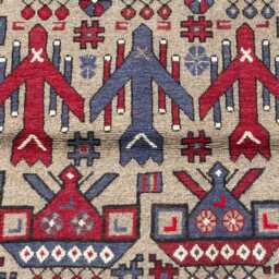 3x5 Handmade Afghan War Rug, Red Entryway Oushak Wool Hand Knotted Collection Piece 90x145cm - thumbnail 3