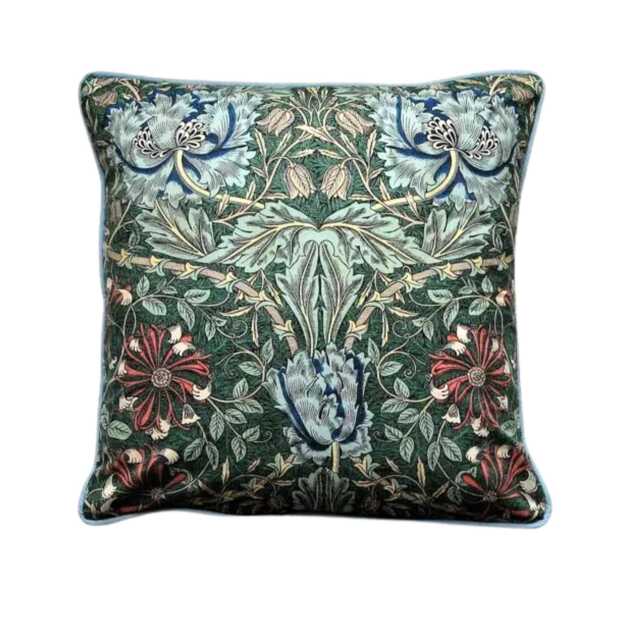 Liberty William Morris Honeysuckle Cushion Cover Vintage Cotton Throw Pillow - 18 X 18 Ins - image 1