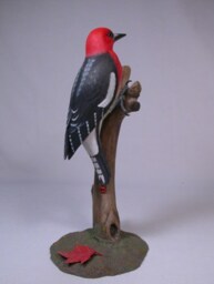 Red-Breasted Sapsucker Hand Carved Wooden Bird - thumbnail 4