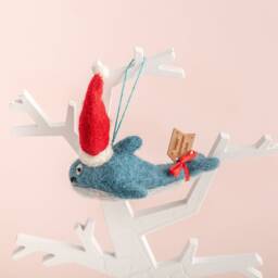 Personalised Felt Shark Christmas Tree Decoration - Underwater Decorations Unique Bauble Personalized Name Gift