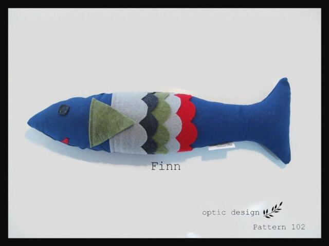 Sewing Patterns PDF Pattern Plush Toy Fish Pillow Boys Room Decor - image 1