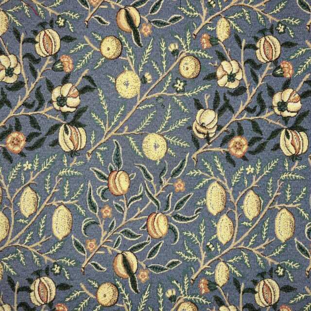 Custom Made William Morris Pomegranate Blue Blackout/Lining Curtains Pinch /Triple Pleat - image 1