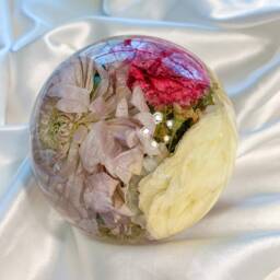 Custom Flower Preservation Resin Sphere Wedding Keepsake - thumbnail 2