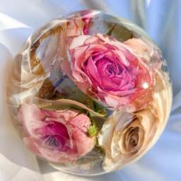 Custom Flower Preservation Resin Sphere Wedding Keepsake - thumbnail 1