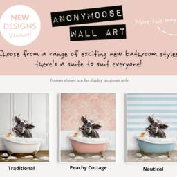 Cow Shaking Head in A Bath Print, Friesian Bathing, Funny Bathroom Animal Bathtub, Dairy Tub Whimsy - thumbnail 2
