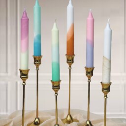 Dip Dyed Dinner Candles, Dipped Candles, Wedding Candles, Pastel Color Candles, Decorative Candles, Taper Candles, Pink Purple Candles - thumbnail 2