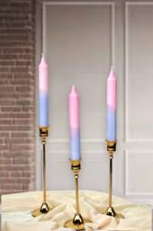 Dip Dyed Dinner Candles, Dipped Candles, Wedding Candles, Pastel Color Candles, Decorative Candles, Taper Candles, Pink Purple Candles - thumbnail 1