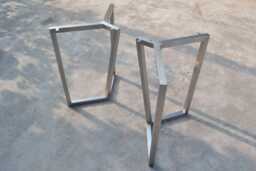 28'' Stainless Steel Table Base, Industrial Metal Legs, Custom Dining - thumbnail 1