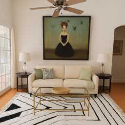 Handmade Black & White Berber Rug Moroccan Wool Carpet - thumbnail 2