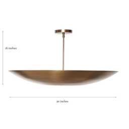 6 Light Elegant Ceiling Flush Mount Fixture - Pendant Mid Century Modern Antique Brass Sputnik Chandelier Light - thumbnail 2