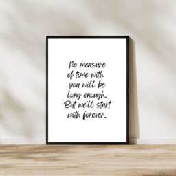 Twilight Quote Print Romantic Bella Swan Edward Cullent Quotes Valentines Wall Decor - thumbnail 2
