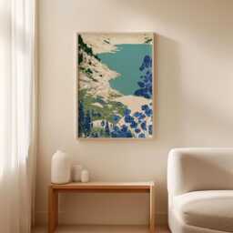 Alpine Lake Poster, Mountain Landscape Wall Art, Nature Print - thumbnail 2