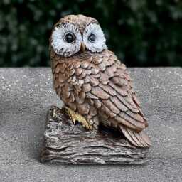 Owl On Branch Statue Stone Owl Figurine Woodland Bird Sculpture Garden Decoration Wise Ornament Outdoor Tree Decor - thumbnail 2