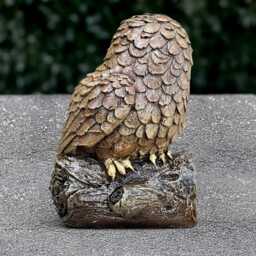 Owl On Branch Statue Stone Owl Figurine Woodland Bird Sculpture Garden Decoration Wise Ornament Outdoor Tree Decor - thumbnail 3