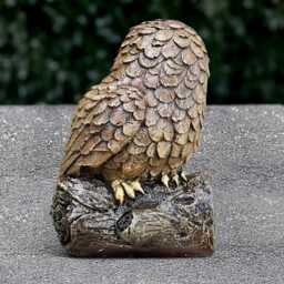 Owl On Branch Statue Stone Owl Figurine Woodland Bird Sculpture Garden Decoration Wise Ornament Outdoor Tree Decor - thumbnail 4