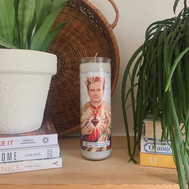 Saint Colin Firth Prayer Candle Scented Vegan Soy Wax, Handmade - image 1