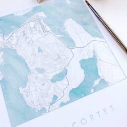 Anacortes Map Hand Drawn Bathymetric Washington - Art Print Home Gift Puget Sound Ferry Vacation Rental Decor Fidalgo San Juans Seattle - thumbnail 2