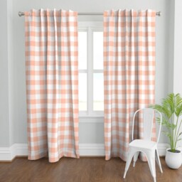 Pastel Plaid Curtain Panel - Pink Large Check Buffalo Easter Spring Custom Peachy By Theartwerks - thumbnail 2