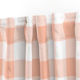 Pastel Plaid Curtain Panel - Pink Large Check Buffalo Easter Spring Custom Peachy By Theartwerks - thumbnail 3