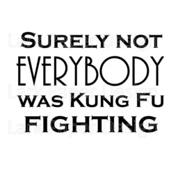 Surely Not Everybody Was Kung Fu Fighting, Digital Print, Funny Black & White Art, Gallery Wall Decor, Carl Douglas, Song Lyric Art - thumbnail 2