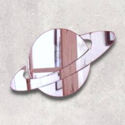 Saturn Acrylic Mirror Wall Art Personalized Engraving Available - thumbnail 3
