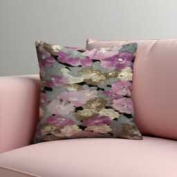 Dreamy Watercolor Floral Cushion Cover, Soft Classic Bloom Printed Pillow Case in Purple & Grey, Romantic Throw Cover - thumbnail 1
